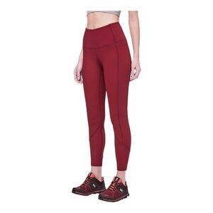 LULULEMON DAILY LINEUP 7/8 TIGHT IN DARK SPORT RED SIZE 2